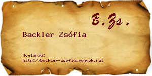 Backler Zsófia névjegykártya