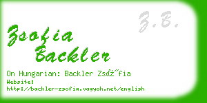 zsofia backler business card